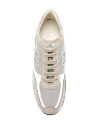 hellbeige Leder niedrige Sneakers von Hogan