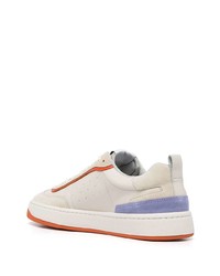 hellbeige Leder niedrige Sneakers von Kenzo