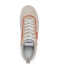 hellbeige Leder niedrige Sneakers von Kenzo