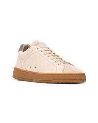 hellbeige Leder niedrige Sneakers von Etq.