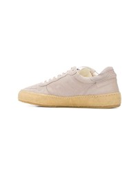 hellbeige Leder niedrige Sneakers von Philippe Model