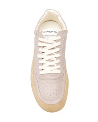 hellbeige Leder niedrige Sneakers von Philippe Model