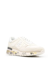 hellbeige Leder niedrige Sneakers von Premiata