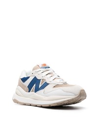 hellbeige Leder niedrige Sneakers von New Balance