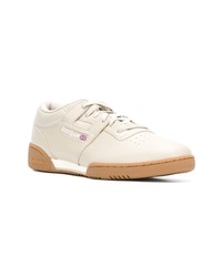 hellbeige Leder niedrige Sneakers von Reebok