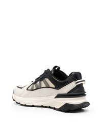 hellbeige Leder niedrige Sneakers von Moncler