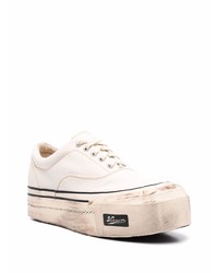 hellbeige Leder niedrige Sneakers von VISVIM