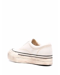 hellbeige Leder niedrige Sneakers von VISVIM