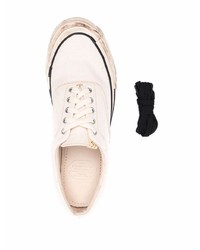 hellbeige Leder niedrige Sneakers von VISVIM