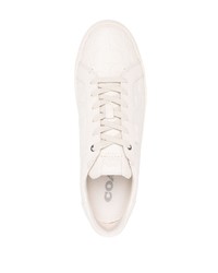 hellbeige Leder niedrige Sneakers von Coach