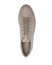 hellbeige Leder niedrige Sneakers von Common Projects