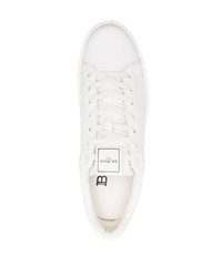 hellbeige Leder niedrige Sneakers von Balmain