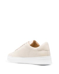 hellbeige Leder niedrige Sneakers von Philipp Plein