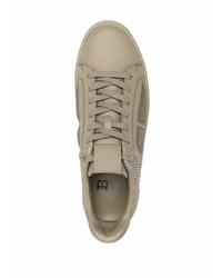 hellbeige Leder niedrige Sneakers von Balmain