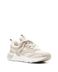 hellbeige Leder niedrige Sneakers von Calvin Klein