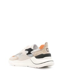 hellbeige Leder niedrige Sneakers von D.A.T.E