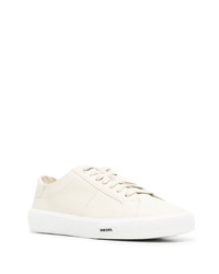 hellbeige Leder niedrige Sneakers von Diesel