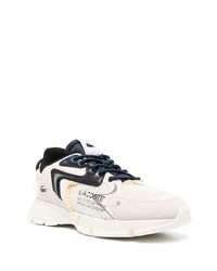 hellbeige Leder niedrige Sneakers von Lacoste