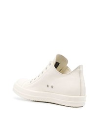 hellbeige Leder niedrige Sneakers von Rick Owens