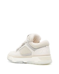 hellbeige Leder niedrige Sneakers von Amiri