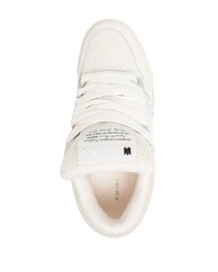 hellbeige Leder niedrige Sneakers von Amiri