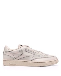 hellbeige Leder niedrige Sneakers von Maison Margiela x Reebok