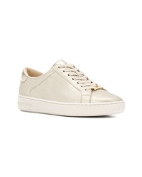 hellbeige Leder niedrige Sneakers von MICHAEL Michael Kors