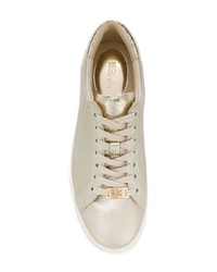 hellbeige Leder niedrige Sneakers von MICHAEL Michael Kors