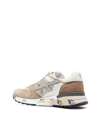 hellbeige Leder niedrige Sneakers von Premiata