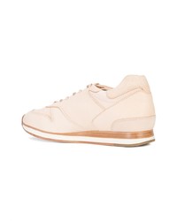 hellbeige Leder niedrige Sneakers von Hender Scheme