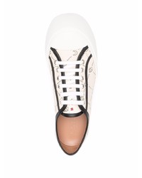 hellbeige Leder niedrige Sneakers von Marni