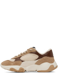 hellbeige Leder niedrige Sneakers von Valentino Garavani