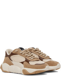 hellbeige Leder niedrige Sneakers von Valentino Garavani