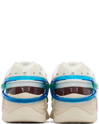 hellbeige Leder niedrige Sneakers von Raf Simons