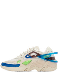 hellbeige Leder niedrige Sneakers von Raf Simons