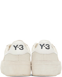 hellbeige Leder niedrige Sneakers von Y-3