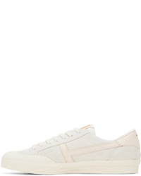 hellbeige Leder niedrige Sneakers von Tom Ford