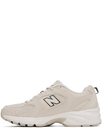 hellbeige Leder niedrige Sneakers von New Balance