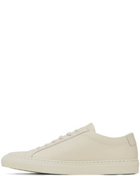 hellbeige Leder niedrige Sneakers von Common Projects