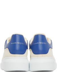 hellbeige Leder niedrige Sneakers von Alexander McQueen
