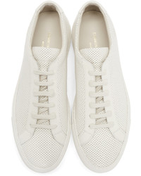 hellbeige Leder niedrige Sneakers von Common Projects