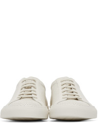 hellbeige Leder niedrige Sneakers von Common Projects