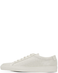 hellbeige Leder niedrige Sneakers von Common Projects