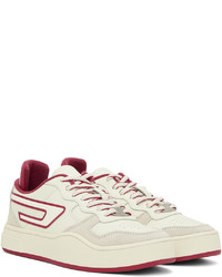 hellbeige Leder niedrige Sneakers von Diesel