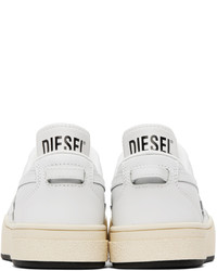 hellbeige Leder niedrige Sneakers von Diesel