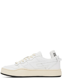 hellbeige Leder niedrige Sneakers von Diesel