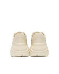 hellbeige Leder niedrige Sneakers von Gucci