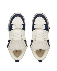 hellbeige Leder niedrige Sneakers von Valentino Garavani