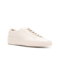 hellbeige Leder niedrige Sneakers von Common Projects