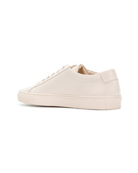 hellbeige Leder niedrige Sneakers von Common Projects